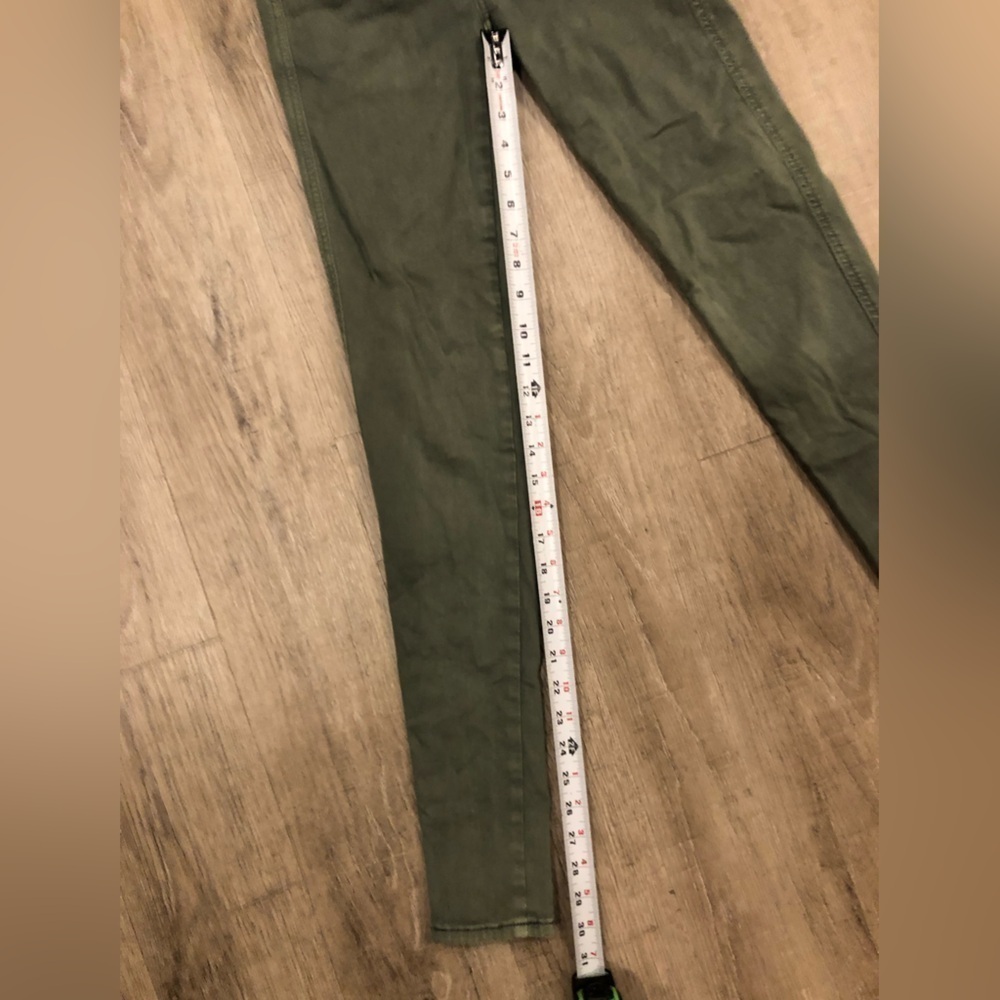 American Eagle Next Level Stretch 2 Long Skinny Jeans Olive - Picture 8 of 10